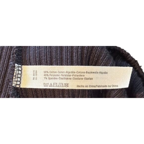 Not For Sale Free People Beach Sweater Women Medium Black Oversized Ribbed Drop - Picture 7 of 9